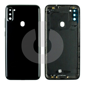 Крышка задняя для Samsung A11 (A115F) со стеклом камеры черная фото