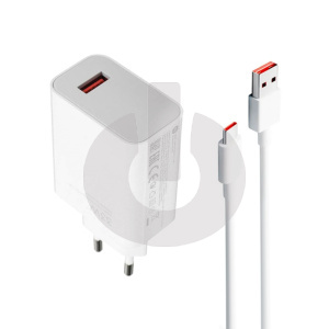 Зарядное устройство для Xiaomi с кабелем USB - Type-C белое фото