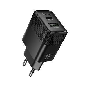 Зарядное устройство HOCO CS112A (2 Порта Type-C и USB-A) черный