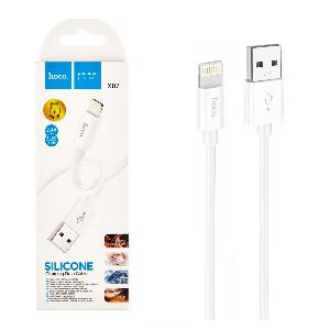 Кабель USB - Lightning HOCO X87 Silicone (1м х 2.4A) белый