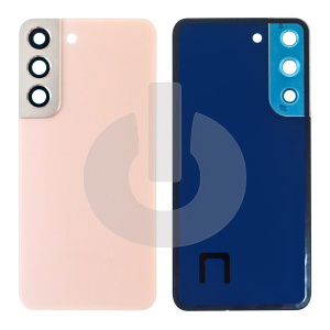 Крышка задняя для Samsung S22 (S901B) со стеклом камеры розовая фото