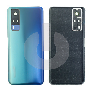 Крышка задняя для Vivo Y31 2021 (V2036) со стеклом камеры голубая фото
