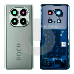 Крышка задняя для Xiaomi Poco X7 (24095PCADG) со стеклом камеры серебряная фото
