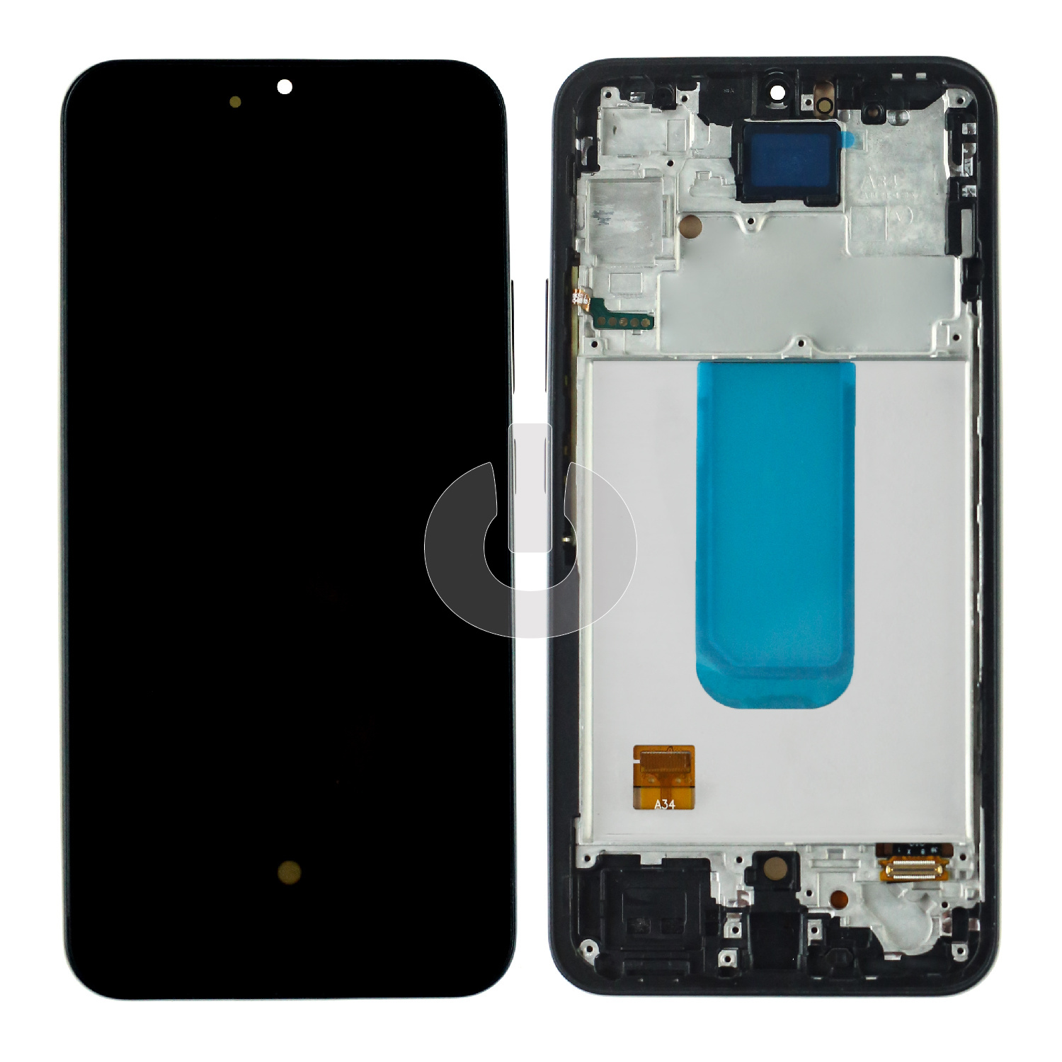 Дисплей с тачскрином для Samsung A34 5G (A346B) в рамке черный OLED FULL SIZE