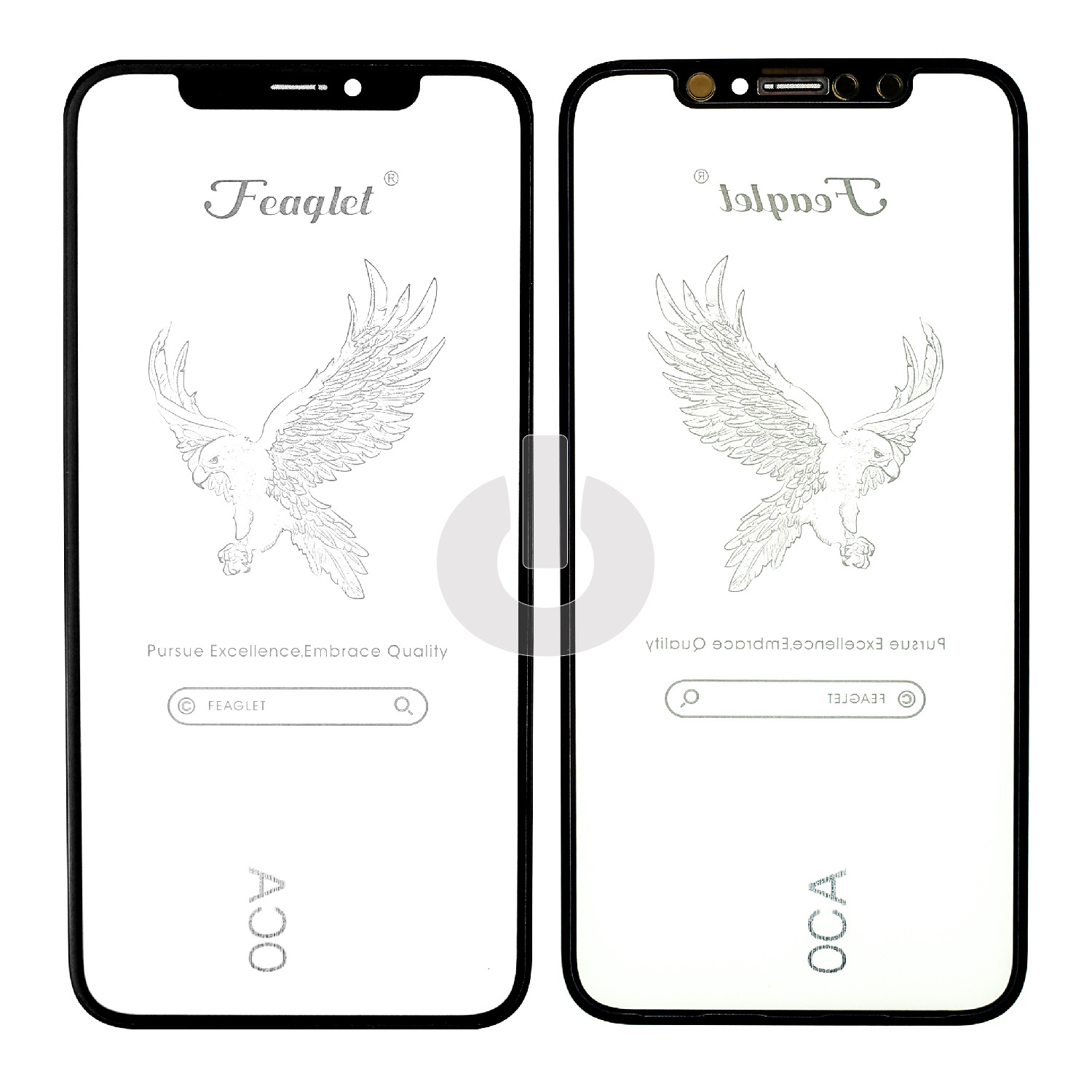 Стекло для переклейки iPhone X/ XS (FEAGLET) черное Стекло для переклейки iPhone X/ XS (FEAGLET) черное