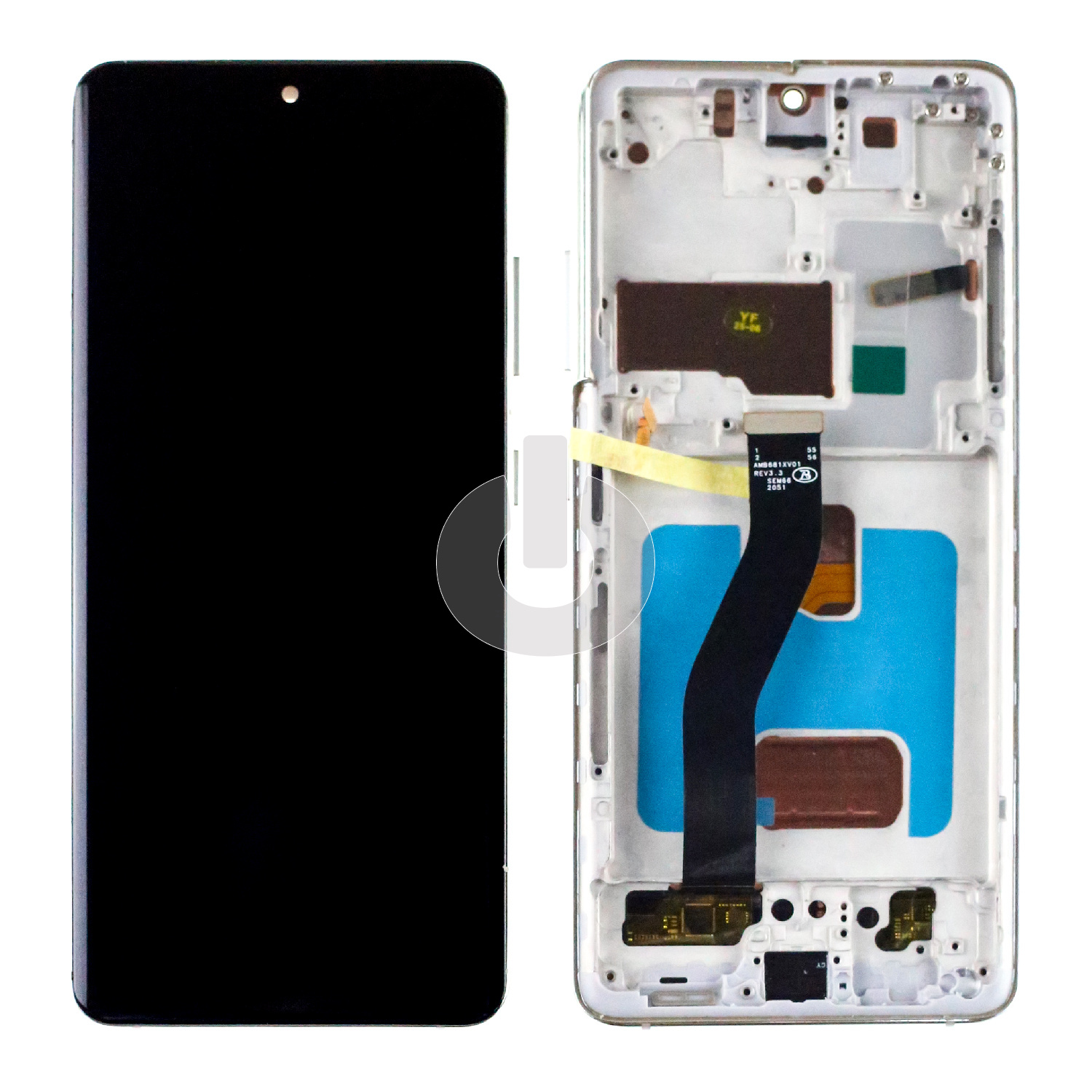 Дисплей с тачскрином для Samsung S21 Ultra (G998B) в рамке серебряный In-Cell