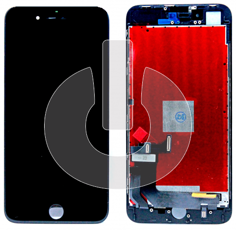 Дисплей с тачскрином для iPhone 8 Plus черный