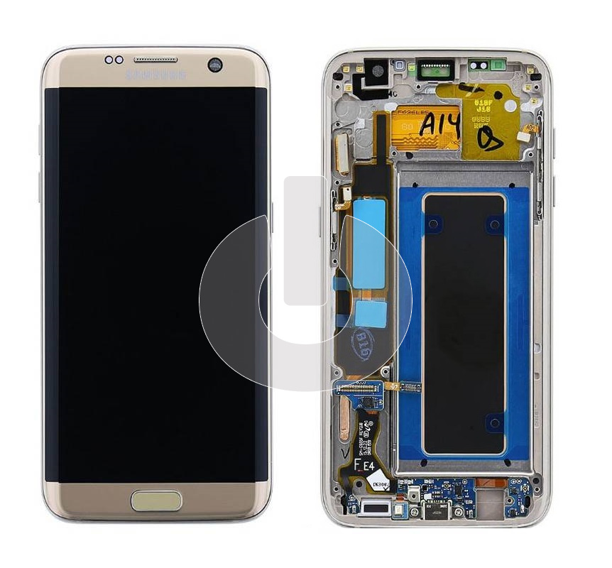 Дисплей с тачскрином для Samsung S7 Edge (G935F) в рамке золотой ORG