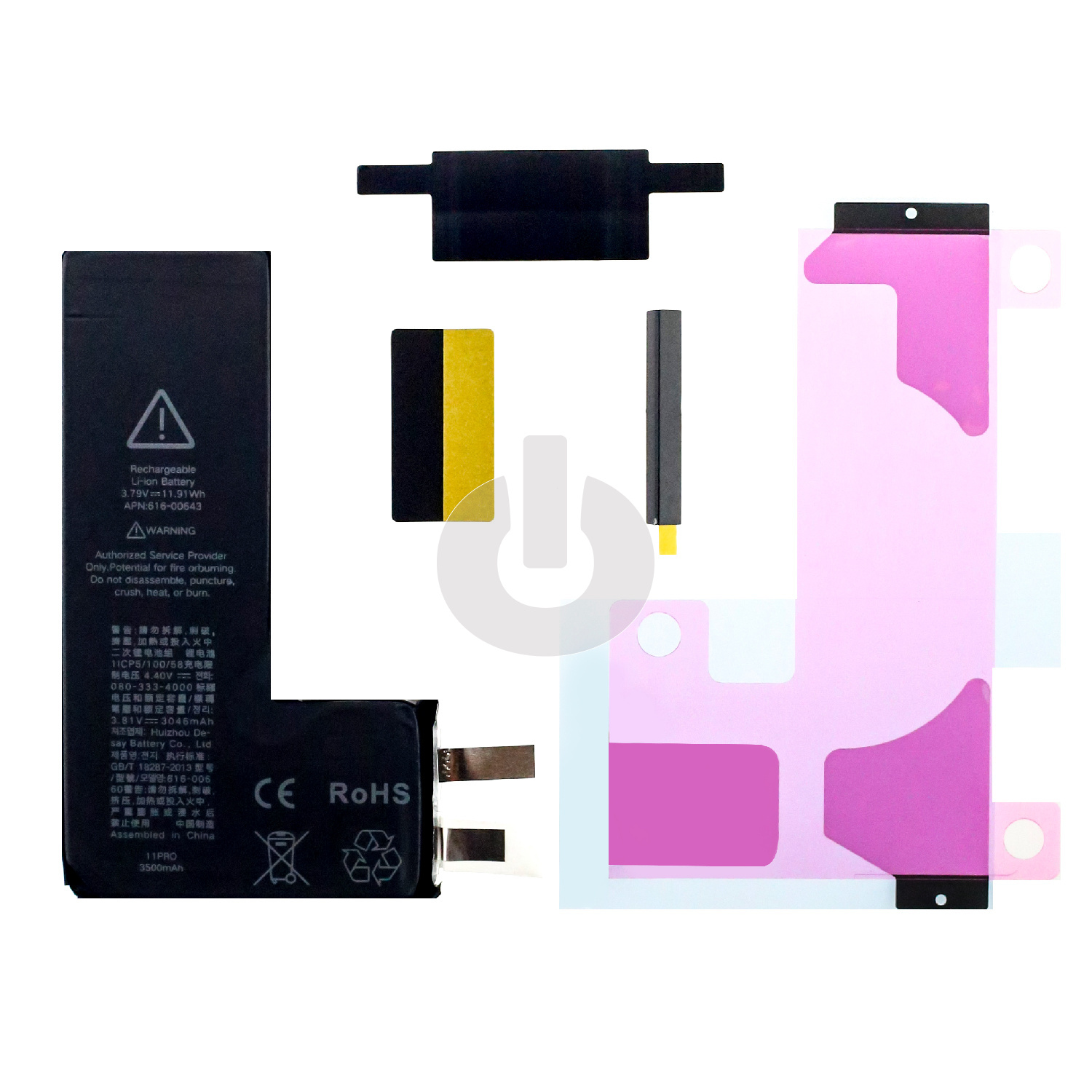 Аккумулятор под пайку для iPhone 11 Pro (банка без шлейфа) увеличенной емкости