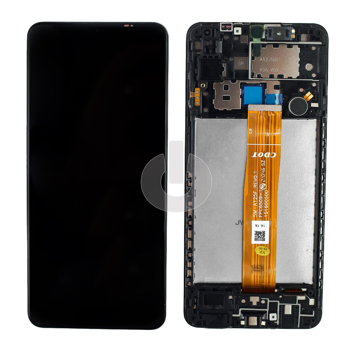 Дисплей с тачскрином для Samsung A12 (A125F)/ A12 Nacho (A127F) в рамке черный ORG Дисплей с тачскрином для Samsung A12 (A125F)/ A12 Nacho (A127F) в рамке черный ORG