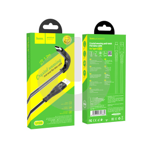 Кабель USB AM - Type-C HOCO U105 с защитой от излома (1.2м) черный АКЦИЯ фото