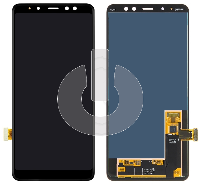 Дисплей с тачскрином для Samsung A8+ (A730F) черный OLED FULL SIZE АКЦИЯ