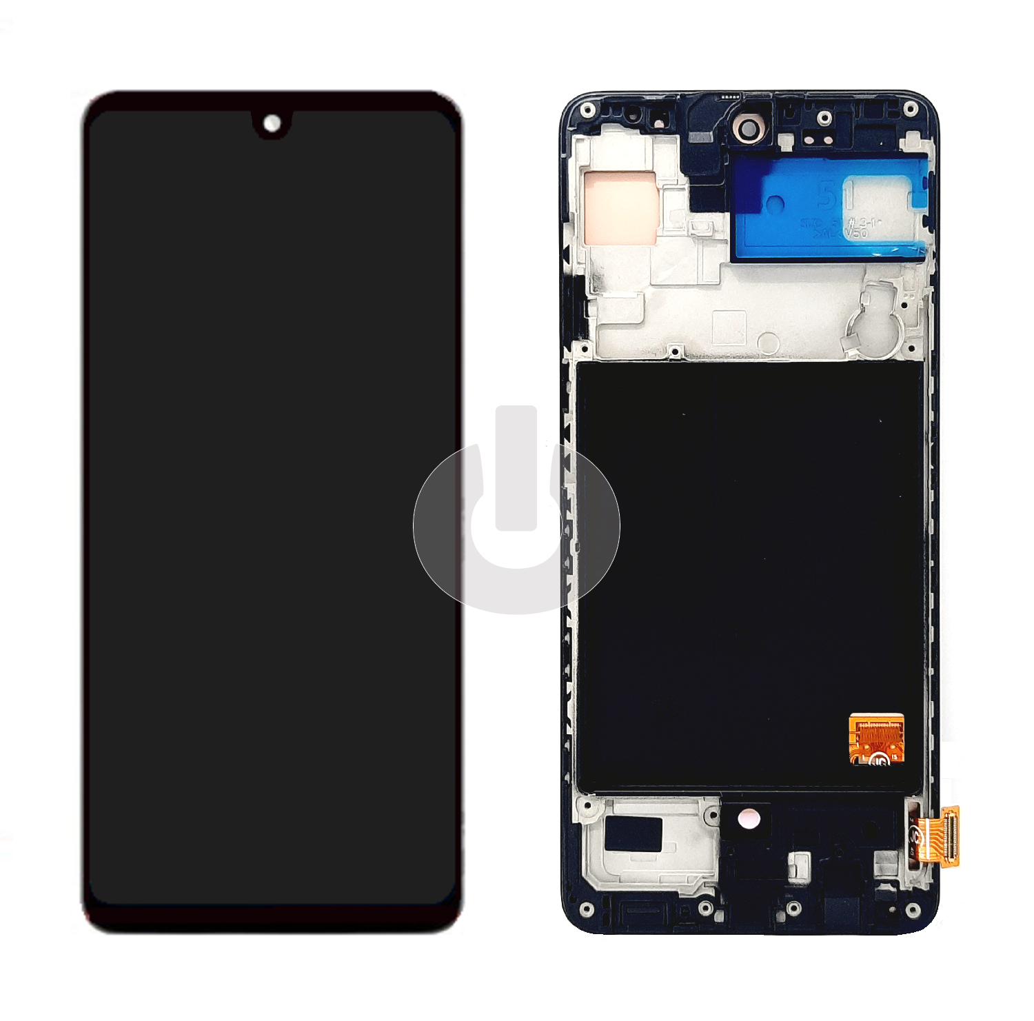 Дисплей с тачскрином для Samsung A51 (A515F) в рамке черный OLED FULL SIZE