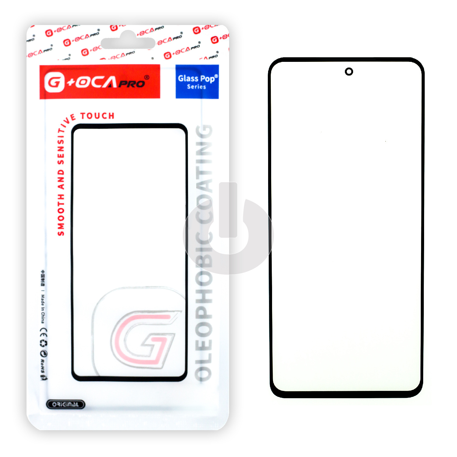 Стекло для переклейки Huawei Honor 90 (REA-NX9) (G+OCA PRO) черное АКЦИЯ