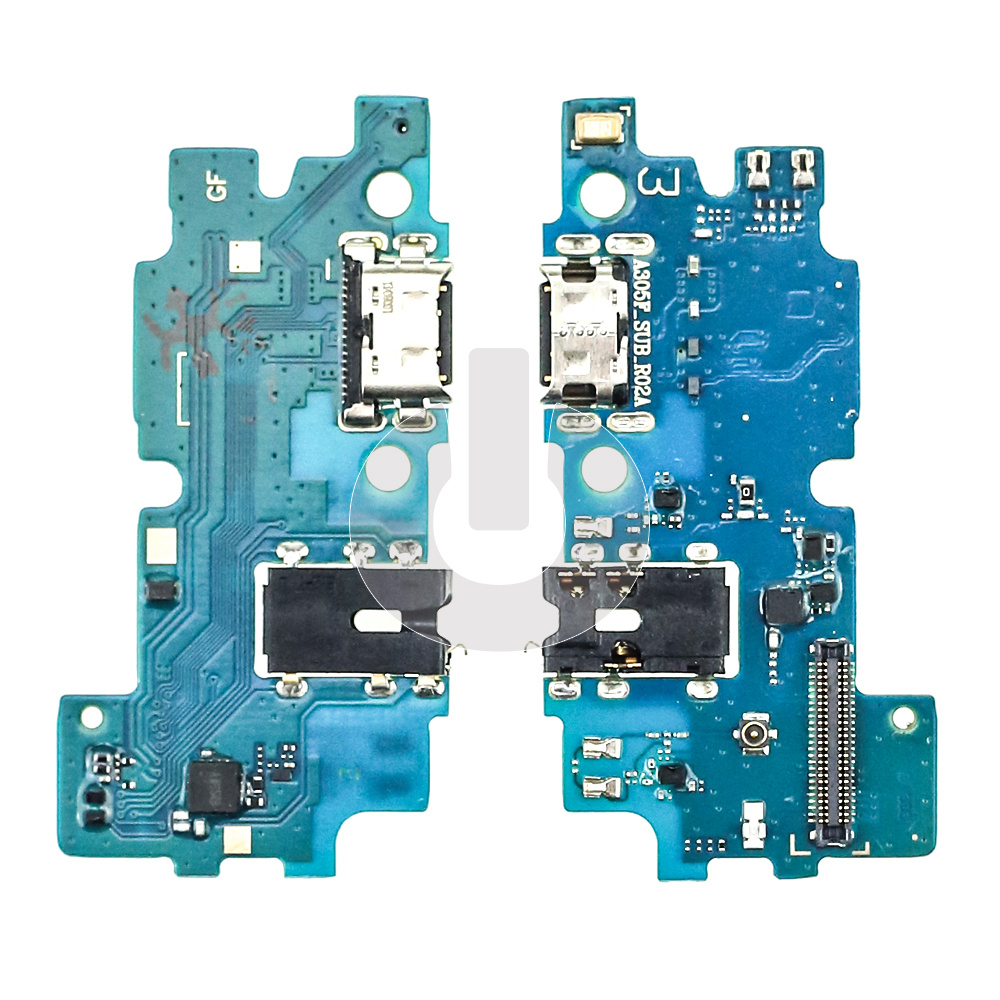 Шлейф/ плата зарядки для Samsung A30 (A305F) системный разъем/ микрофон/ разъем гарнитуры ORG