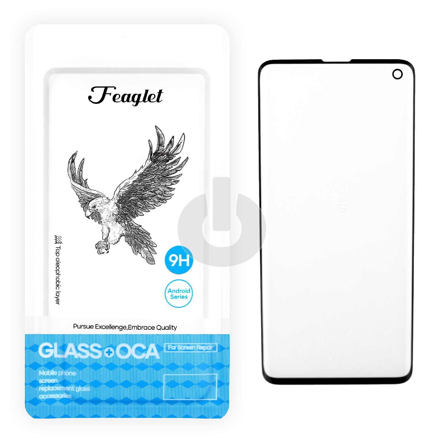 Стекло для переклейки Samsung S10 (G973F) (FEAGLET) черное Стекло для переклейки Samsung S10 (G973F) (FEAGLET) черное