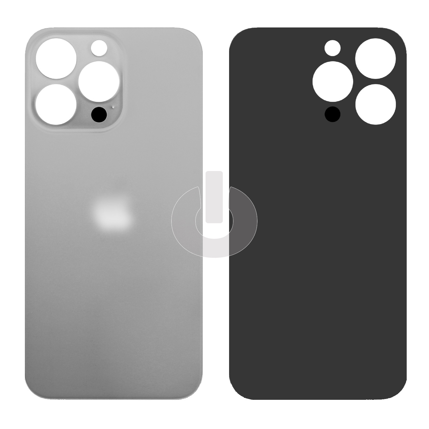 Крышка задняя для iPhone 15 Pro Max (с большим вырезом) серая Premium АКЦИЯ Крышка задняя для iPhone 15 Pro Max (с большим вырезом) серая Premium АКЦИЯ