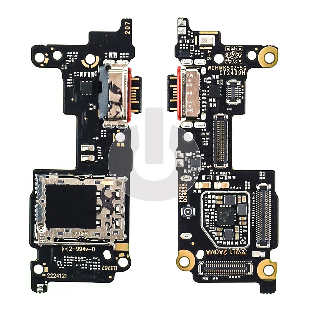 Шлейф/ плата зарядки для Xiaomi 12T (22071212AG)/ 12T Pro (22081212UG) системный разъем/ микрофон/ коннектор SIM