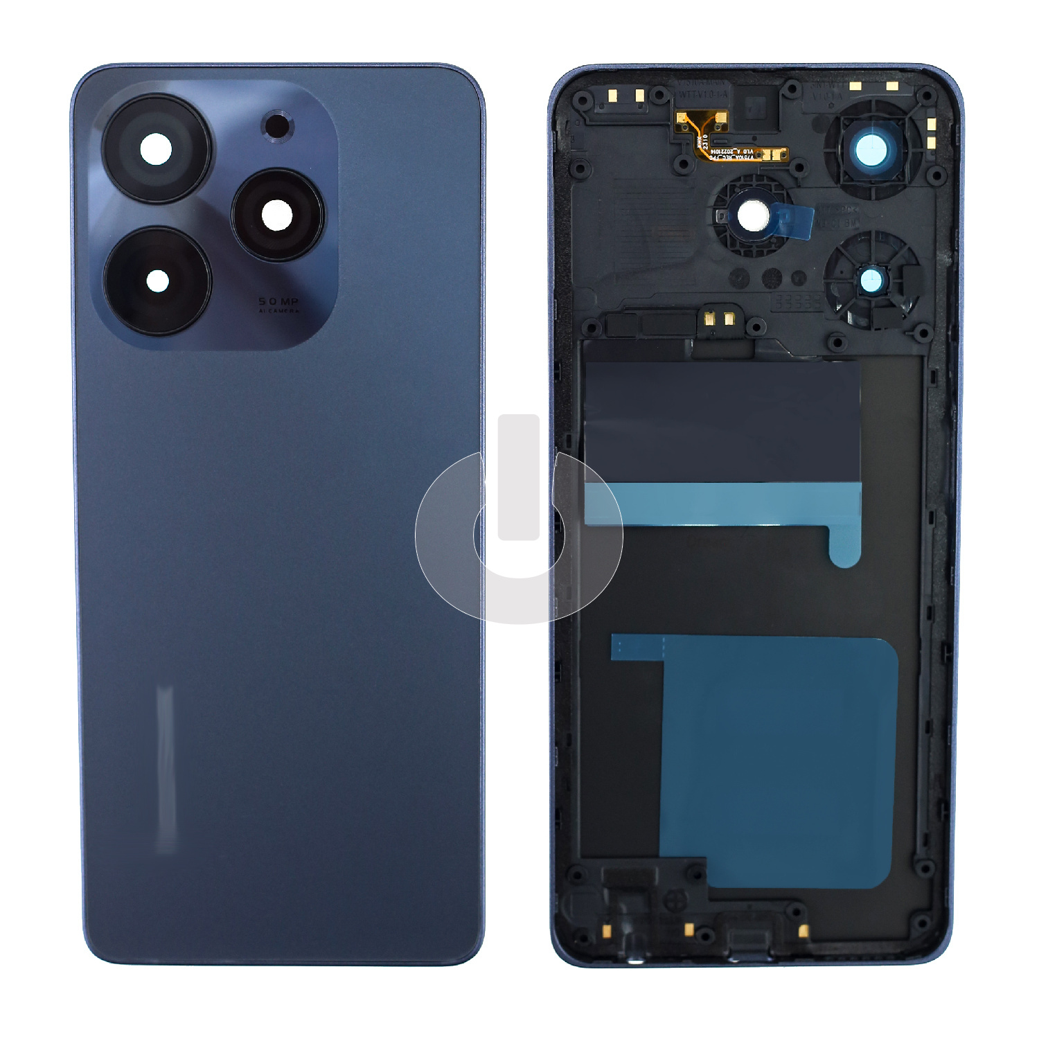 Крышка задняя для Tecno Spark 10 Pro (KI7) с рамкой корпуса и стеклом камеры черная Крышка задняя для Tecno Spark 10 Pro (KI7) с рамкой корпуса и стеклом камеры черная