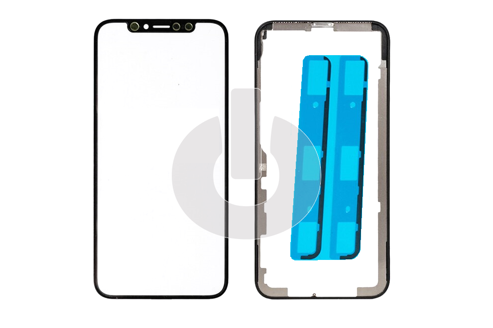 Стекло для переклейки iPhone X с OCA пленкой в рамке черное АКЦИЯ Стекло для переклейки iPhone X с OCA пленкой в рамке черное АКЦИЯ