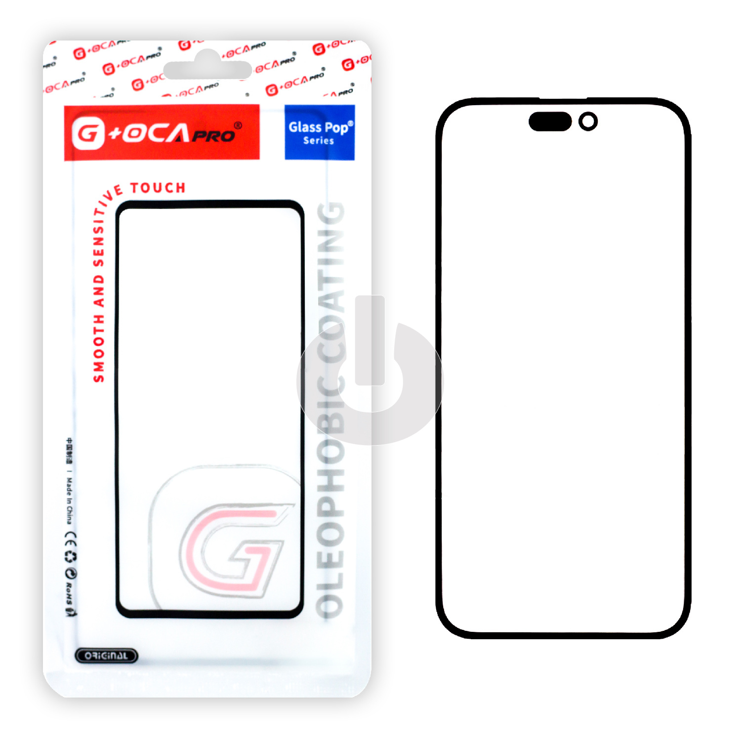 Стекло для переклейки iPhone 14 Pro Max (G+OCA PRO) черное Стекло для переклейки iPhone 14 Pro Max (G+OCA PRO) черное