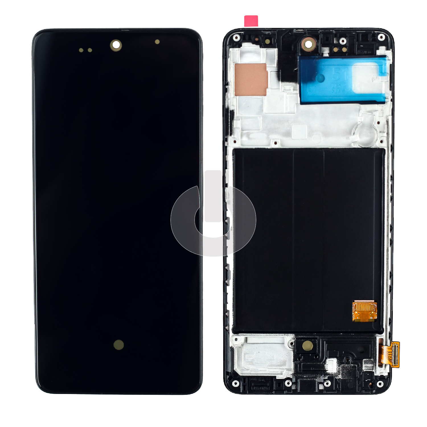 Дисплей с тачскрином для Samsung A51 (A515F) в рамке черный ORG Дисплей с тачскрином для Samsung A51 (A515F) в рамке черный ORG