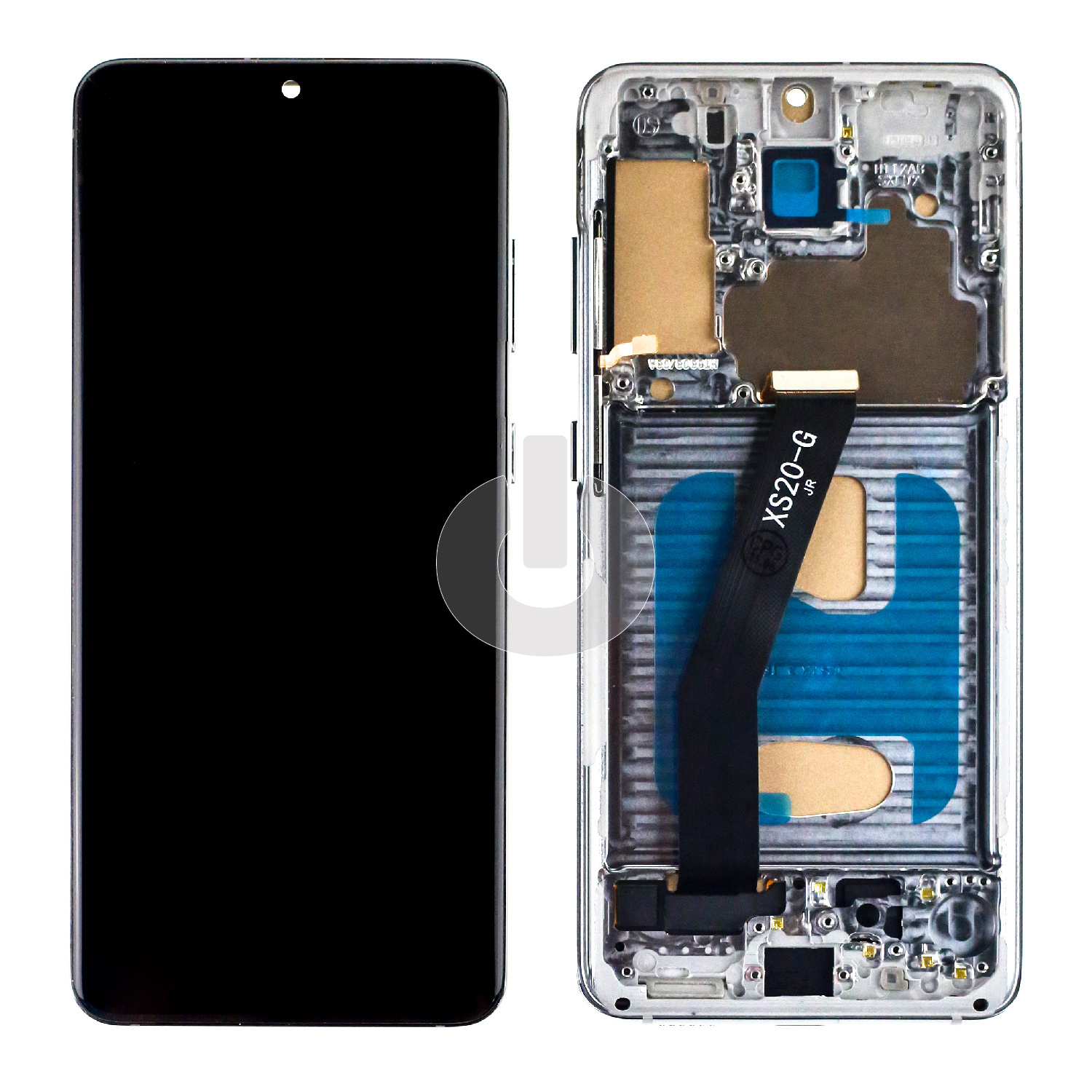 Дисплей с тачскрином для Samsung S20 (G980F) в рамке серый In-Cell