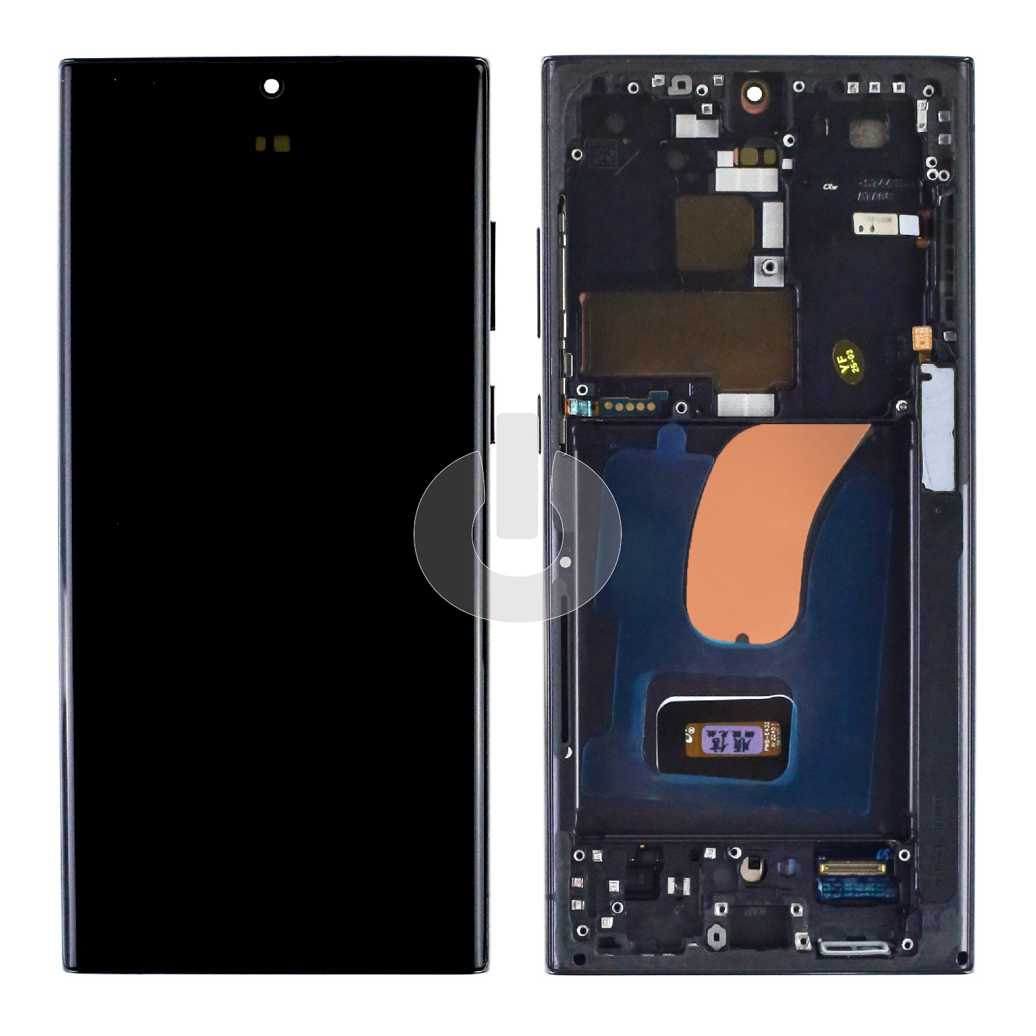 Дисплей с тачскрином для Samsung S22 Ultra (S908B) в рамке черный ORG