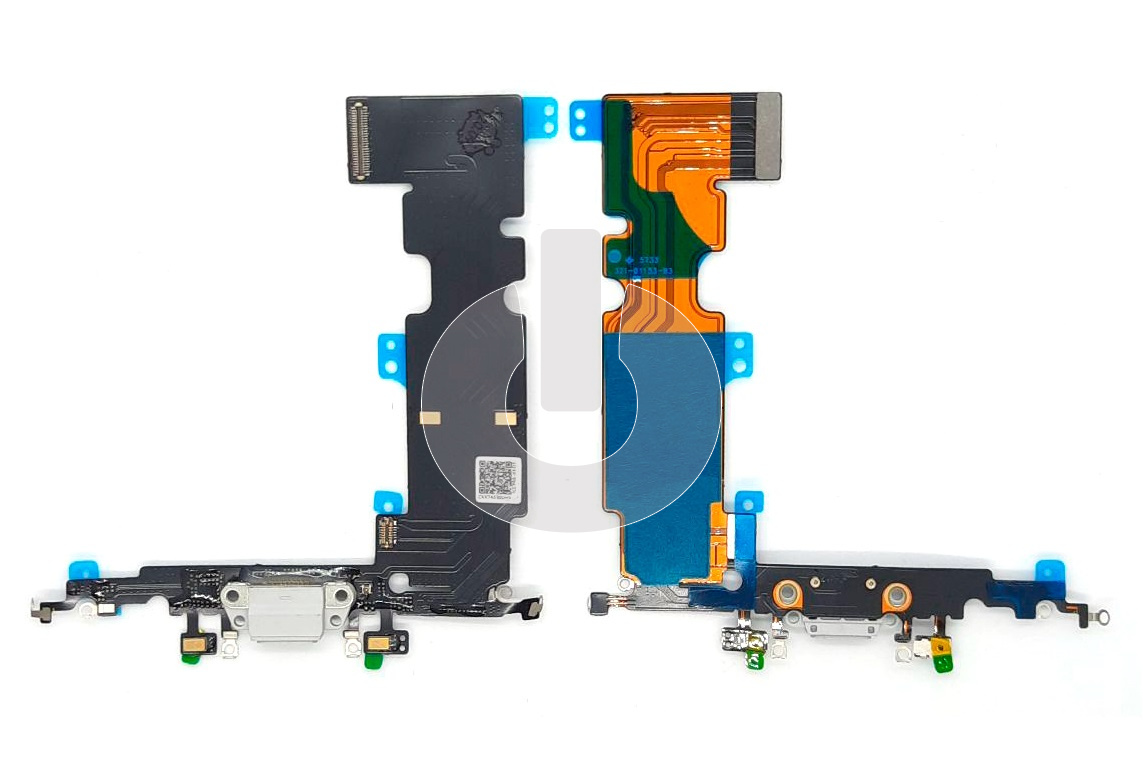 Шлейф/ плата зарядки для iPhone 8 Plus системный разъем/ микрофон белый